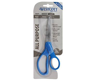 Blue All Purpose Straight Scissors, (7")