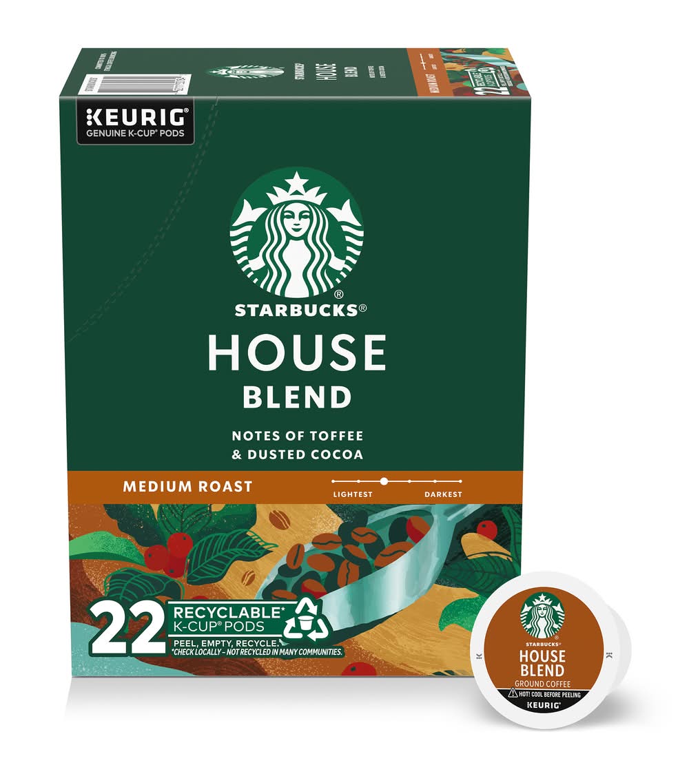 Starbucks House Blend Medium Roast K Cup Coffee Pods (22 ct)