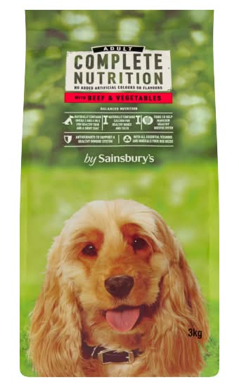 Sainsbury's Complete Nutrition With Beef & Vegetables Adult Dog Food