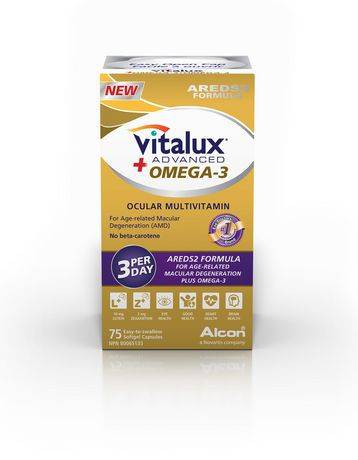 Vitalux Advanced Plus Omega-3 Areds2 Formula Ocular Multivitamin Softgel Capsules (5 g)