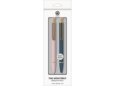 U Brands The Monterey Retractable Ballpoint Pens, Black Ink, 2/Pack (3962U04-24)