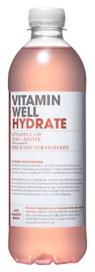 Vitamin Well Rhubarb-Strawberry, Hydrate Drink (500ml)