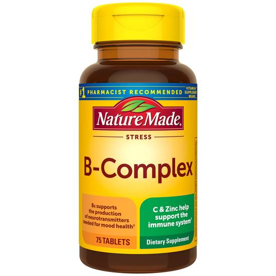 Nature Made Stress B-Complex with Vitamin C and Zinc Tablets, 75 CT