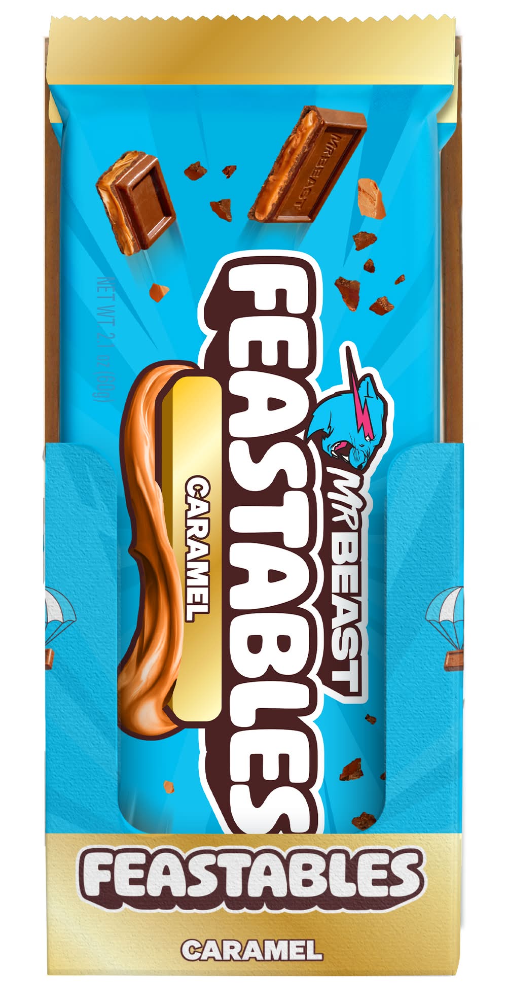 Feastables Chocolate Bar, Caramel (2.1 oz)