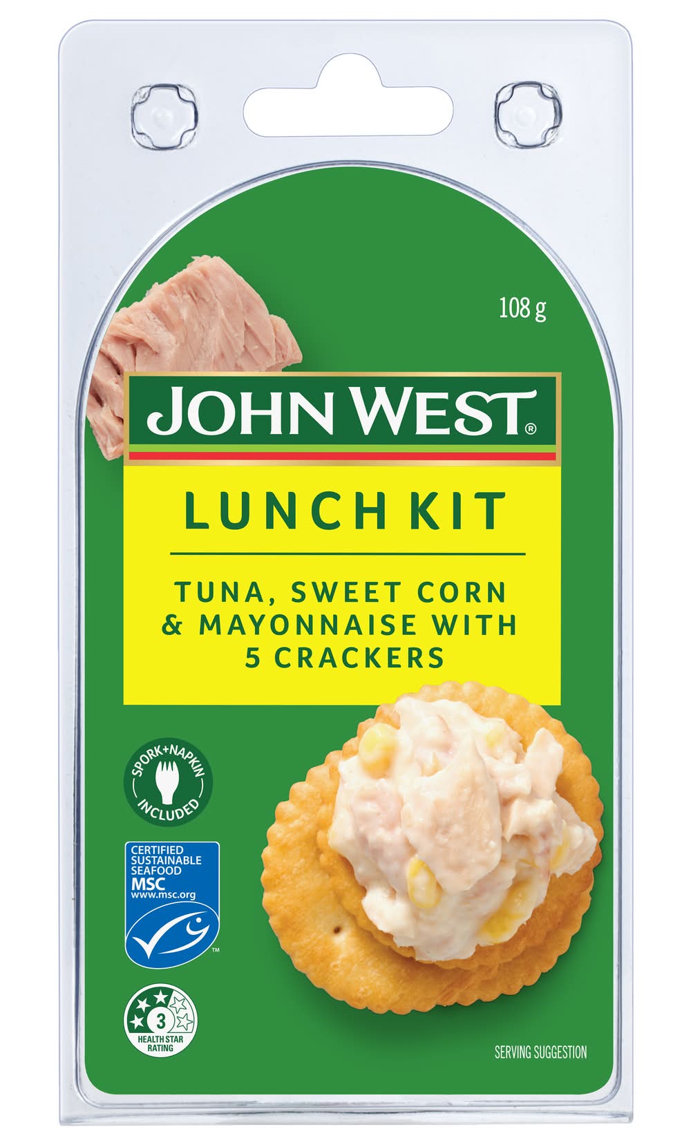John West Lunch Kit Tuna With Sweetcorn and Mayo (108g)