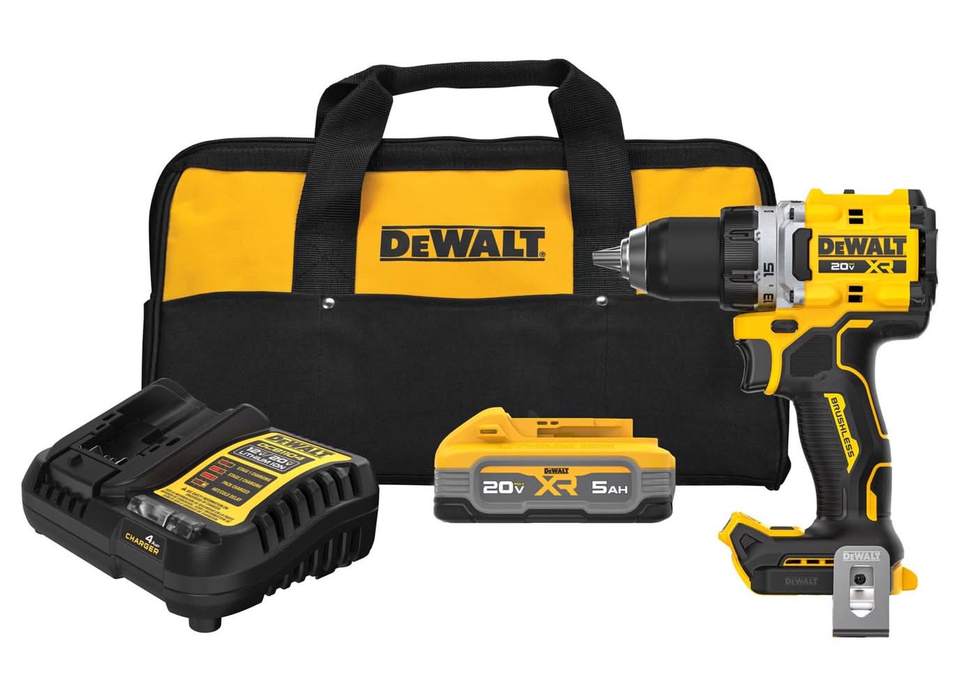 Dewalt 20V Max Xr 1/2 In. Brushless Cordless Drill/Driver Kit (Battery & Charger)