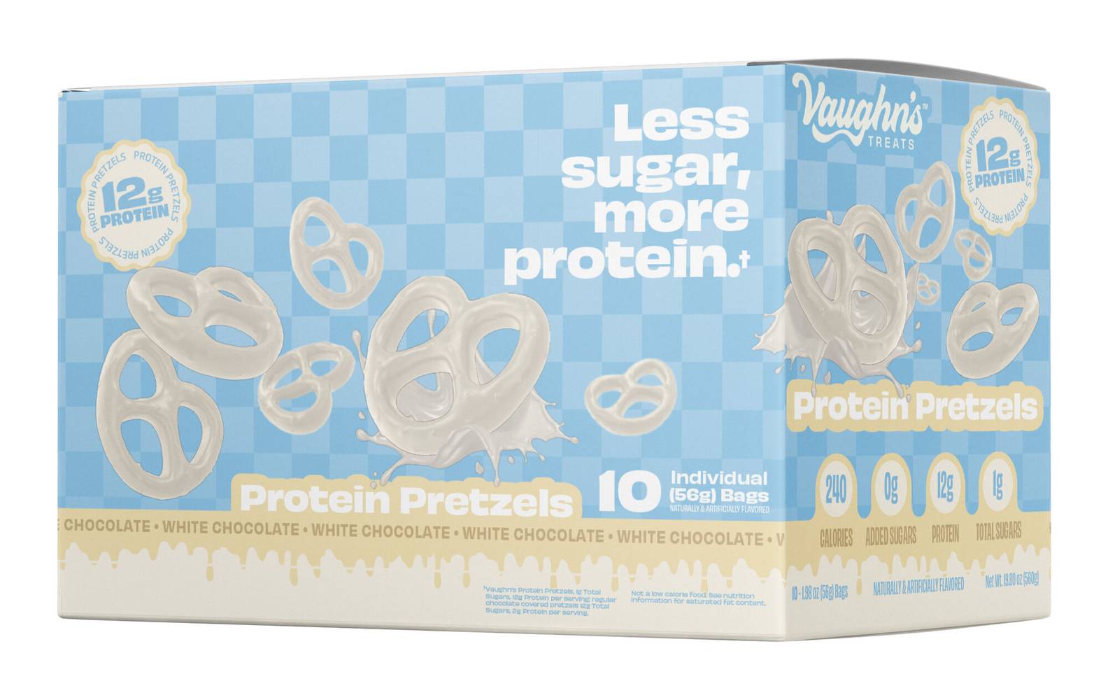 Vaughn's Treats Protein Pretzels, White Chocolate (10 x 1.98 oz)