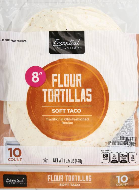 Essential Everyday Tortillas Flour Soft Taco 8 Inch (10 ct)
