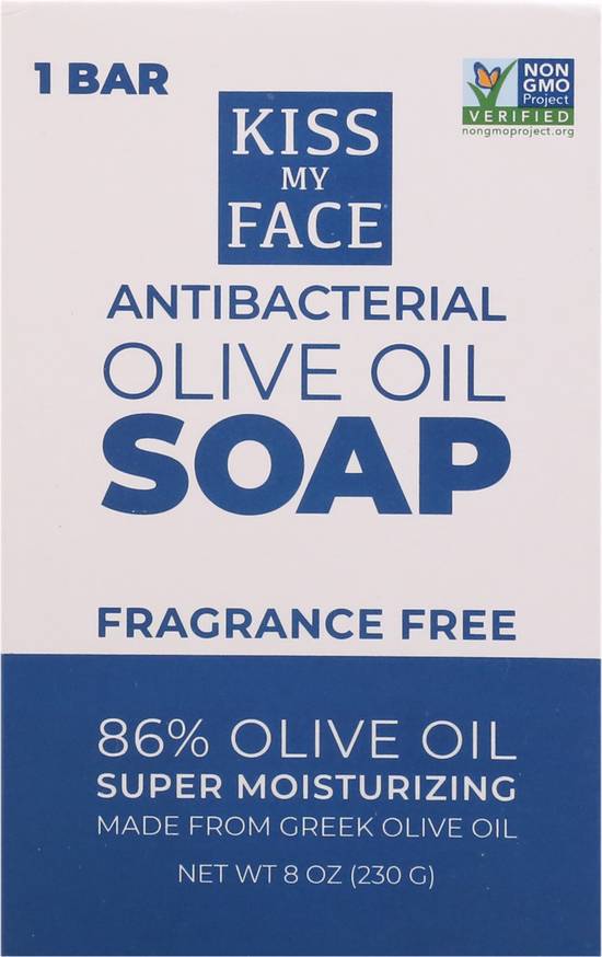 Kiss My Face Antibacterial Olive Oil Fragrance Free Soap (8 oz)