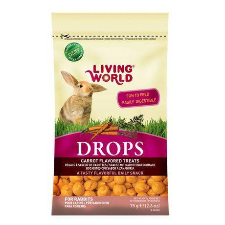 Living World Drops Carrot Flavour Rabbit Treats (75 g)