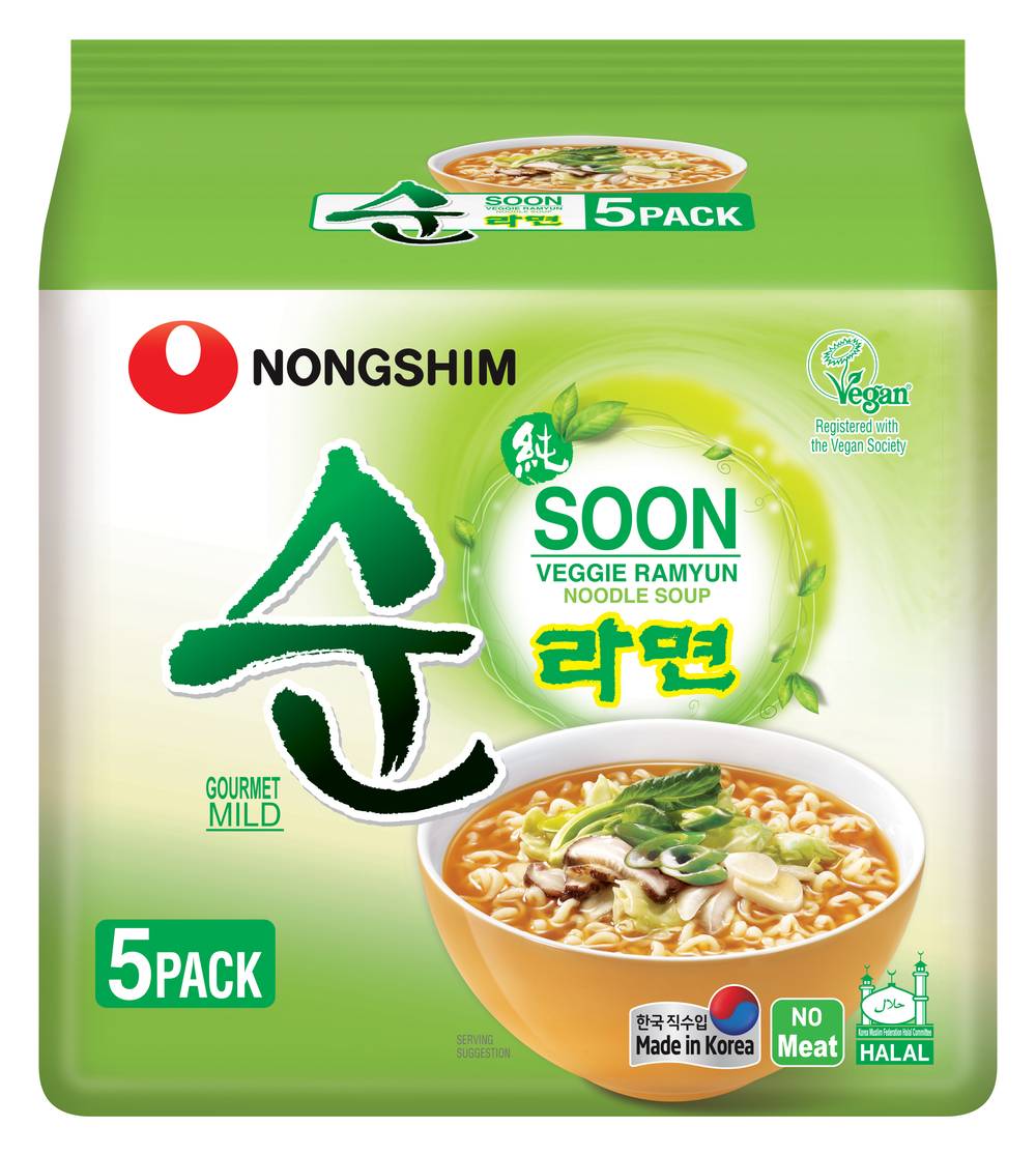 Nongshim Soon Veggie Ramyun (5 x 112g)