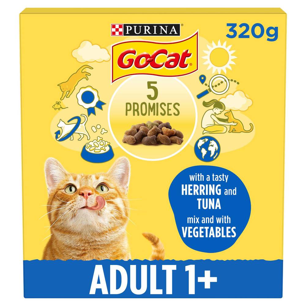 Go-Cat with Herring & Tuna Mix with Vegetables Dry Cat Food 320g