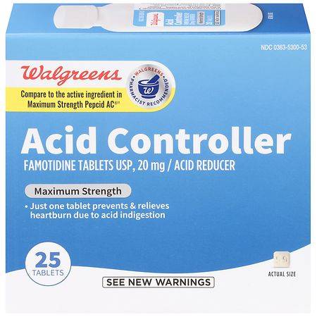 Walgreens Maximum Strength Acid Controller and Acid Reducer Famotidine 20 mg Tablets