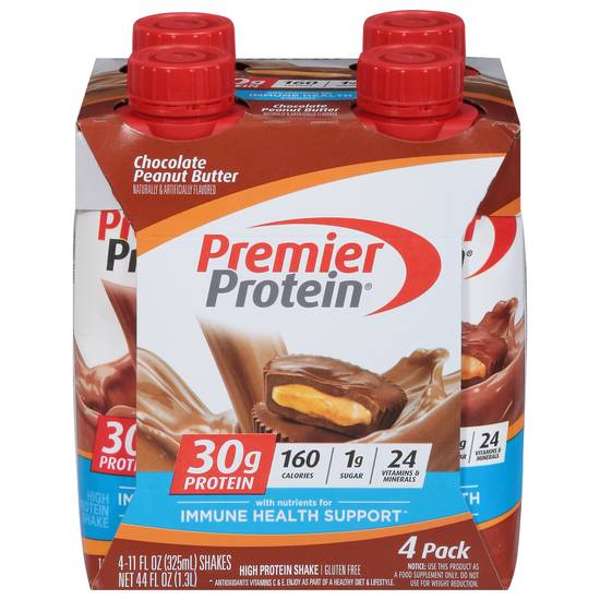 Premier Chocolate Peanut Butter Protein Shake (4 ct, 11 fl oz)