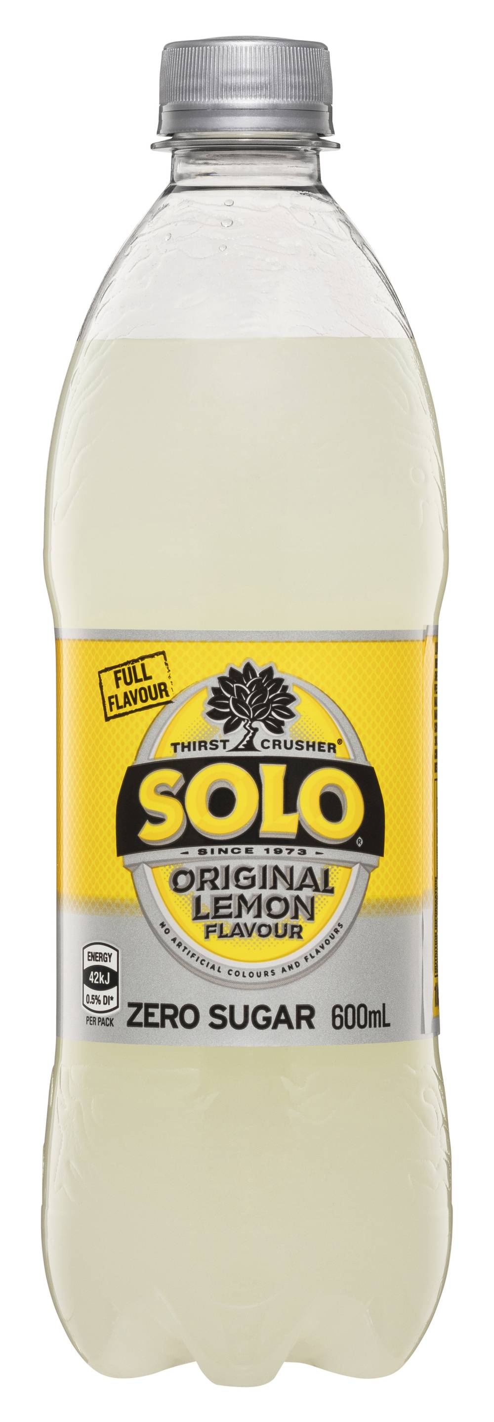 Solo Original Zero Sugar Soft Drink, Lemon (600mL)
