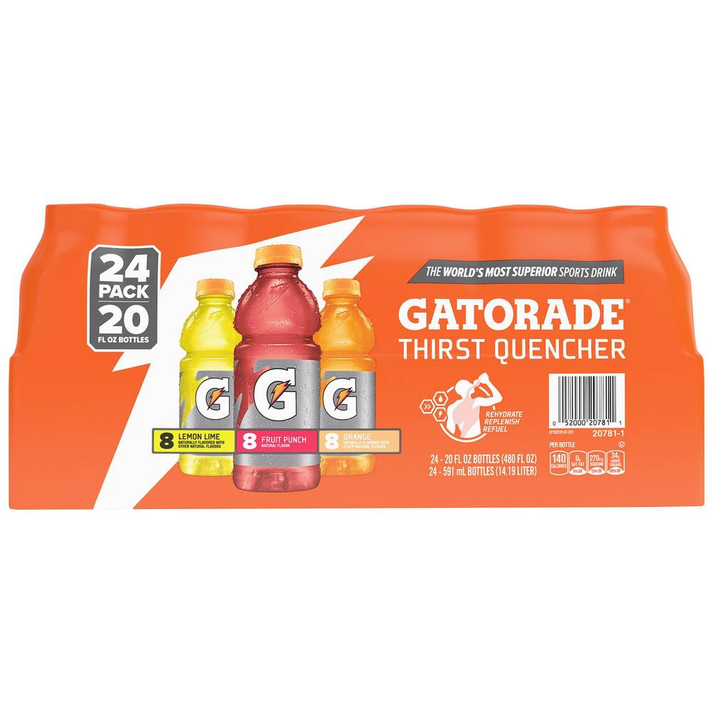 Gatorade Thirst Quencher, Variety Pack, 20 fl oz, 24-count