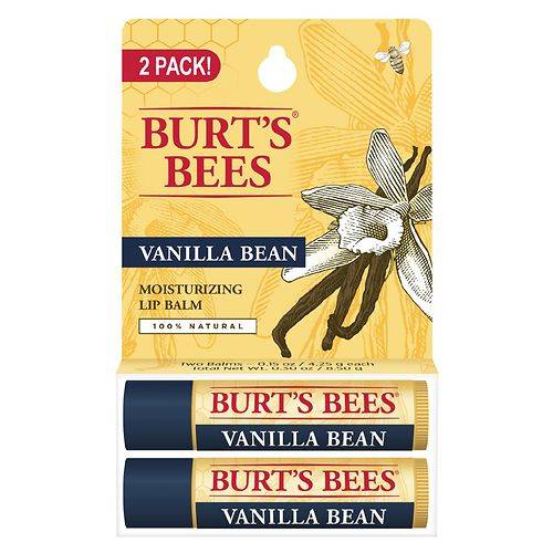 Burt's Bees 100% Natural Moisturizing Lip Balm Vanilla Bean - 0.15 oz x 2 pack