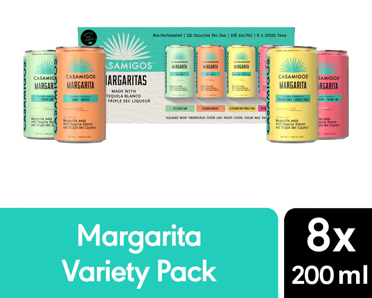 Casamigos Margarita Cocktail Variety pack, Assorted (8 x 200 ml)
