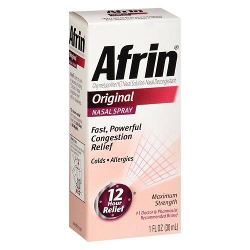 Afrin 12 Hour Nasal Spray, Original - 1.0 oz