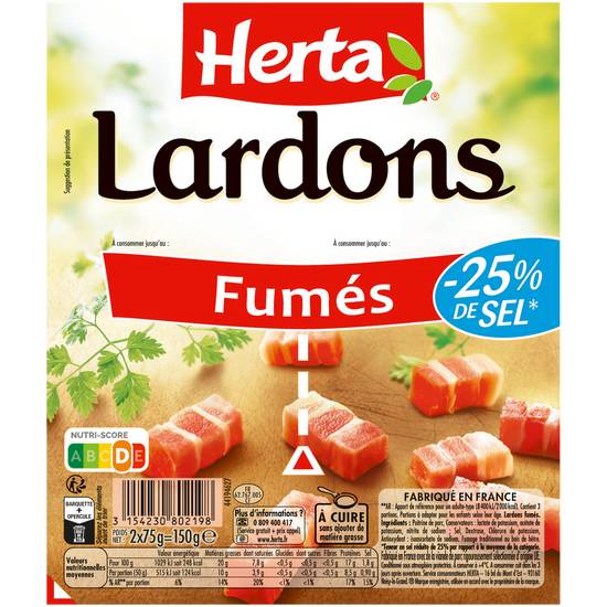 Herta - Lardons fumés (2 pièces)