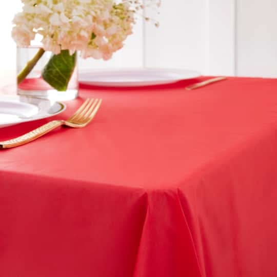 Celebrate It Plastic Table Cover, 54x108 in, Red