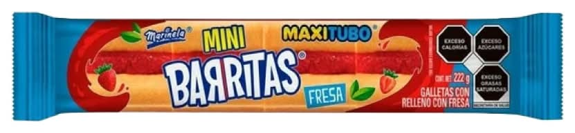 Marinela · Barritas mini galletas rellenas, fresa (222 g)