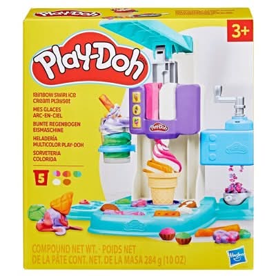 Play-Doh Rainbow Swirl Ice Cream Playset, 3+Y