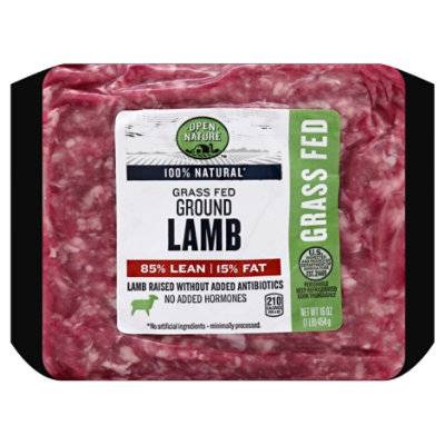 Open Nature Lamb Ground Lamb 85% Lean 15% Fat Grass Fed