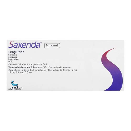 Novo nordisk saxenda liraglutida solución 6 mg/ml (3 piezas)