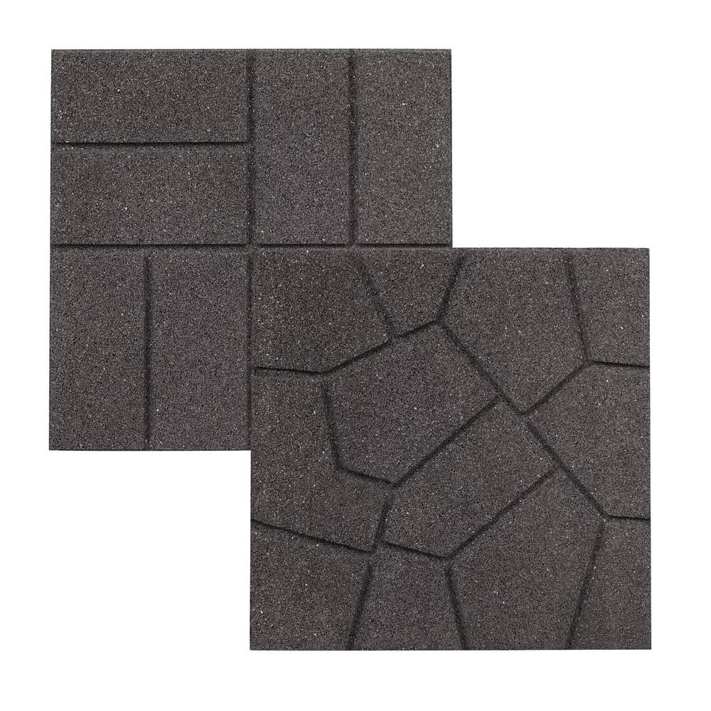 GroundSmart 16-in L x 16-in W x 0.75-in H Square Gray Rubber Paver | GSPV16GY60