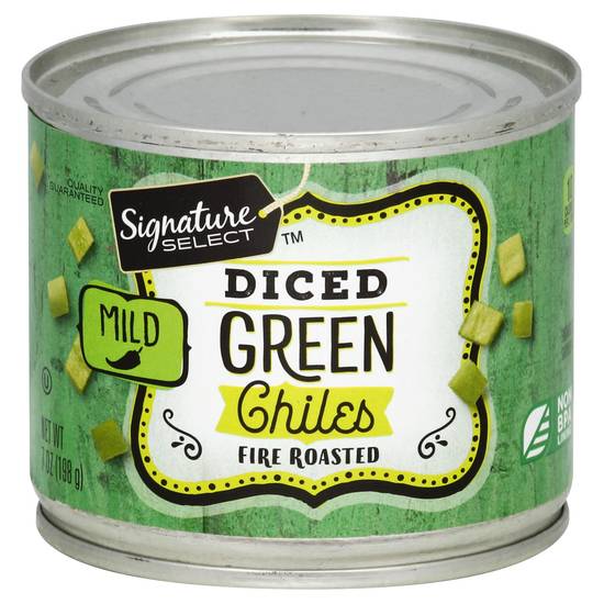 Signature Select Mild Fire Roasted Diced Green Chiles (7 oz)
