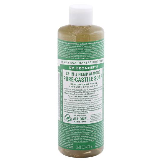 Dr. Bronner's 18 in 1 Hemp Almond Pure-Castile Liquid Soap