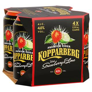 Kopparberg Premium Cider with Strawberry & Lime Cans 4 x 330ml
