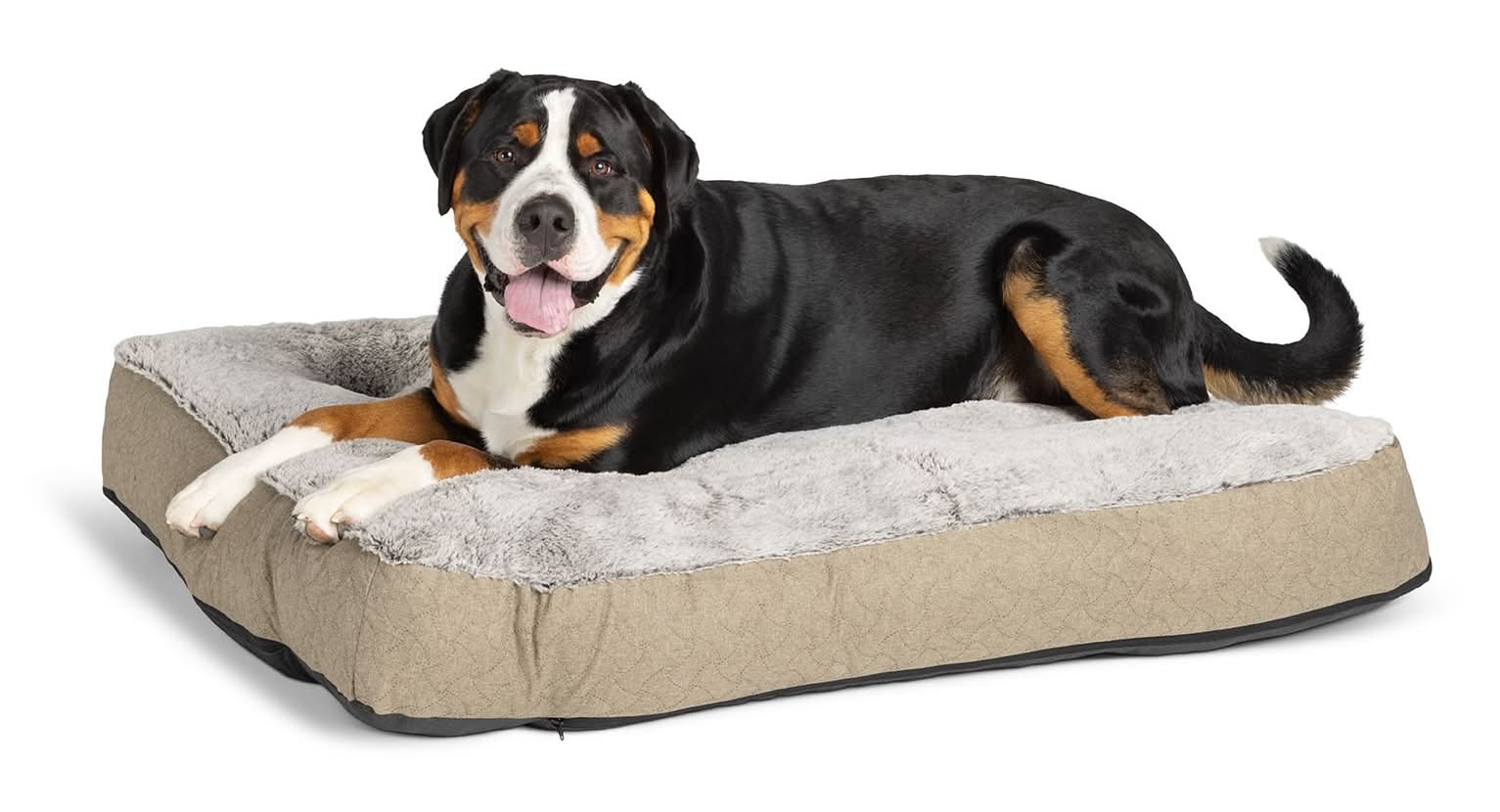 Top Paw® Orthopedic Memory Foam Quilt Mattress Dog Bed (Color: Brown, Size: 38\"L X 48\"W X 6\"H)