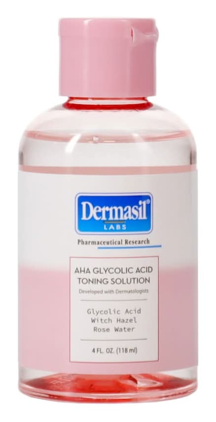 Dermasil Aha Glycolic Acid Witch Hazel Rose Water Toning Solution (4 fl oz)