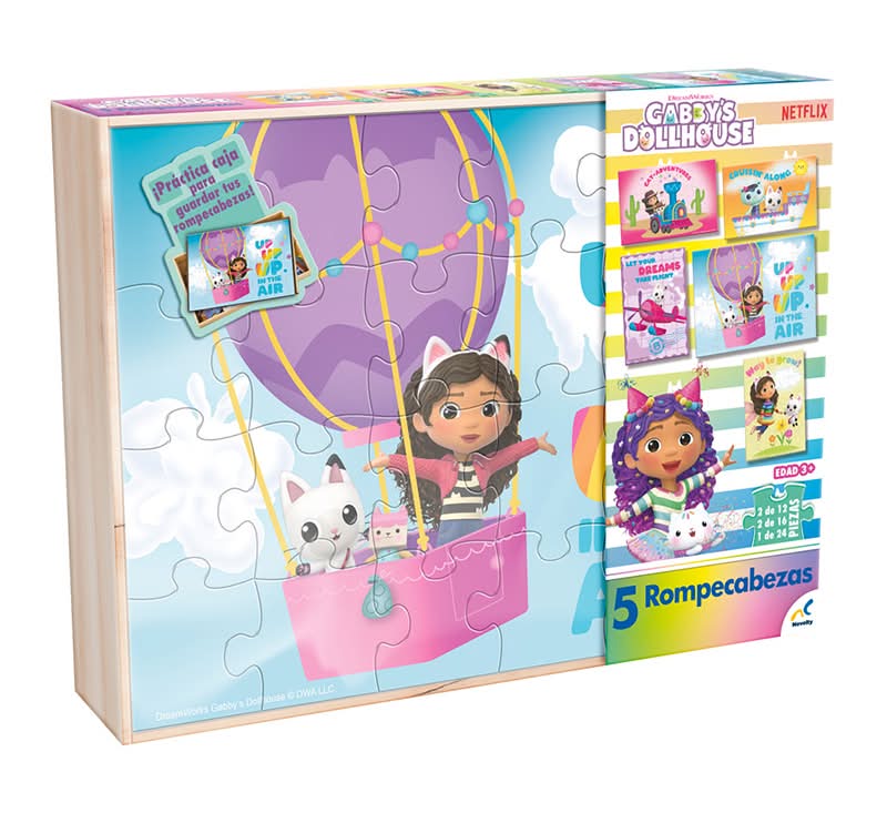 GABBY S DOLLHOUSE · Rompecabezas 5 en 1