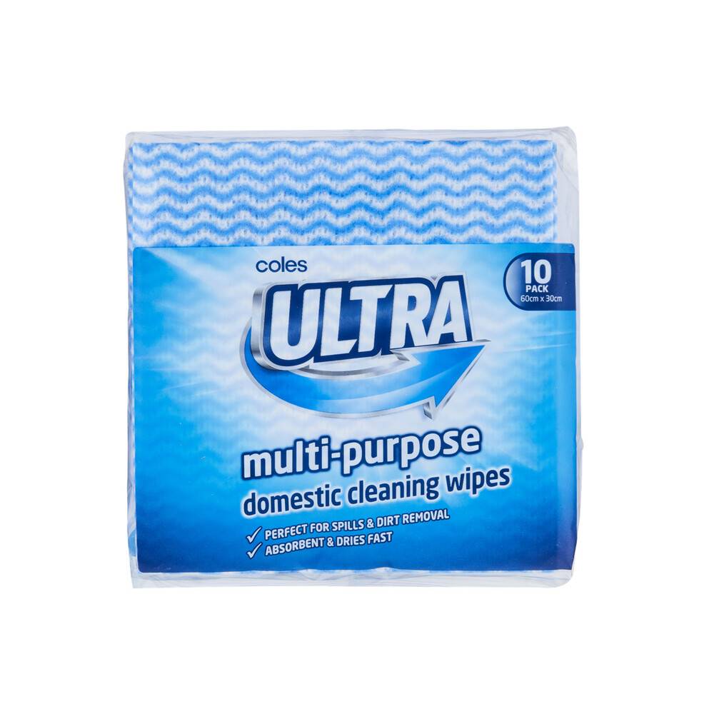 Coles Ultra Multi-Purpose Domestic Cleaning Wipes 10 pack