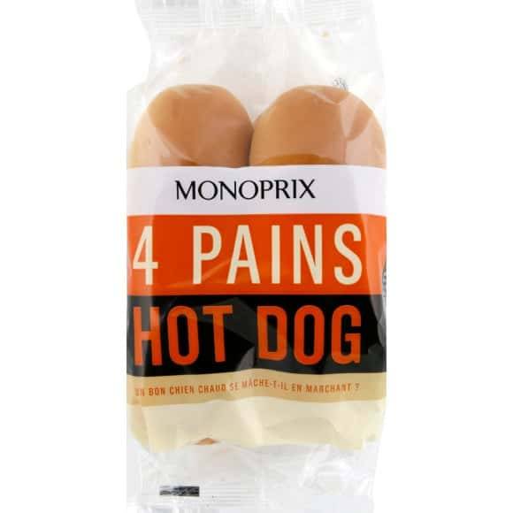 Monoprix Pains Hot Dog Le Paquet De 4,250G