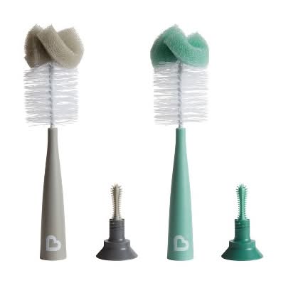 Munchkin Sponge Bottle Brush, Gray-Sage (2 ct)