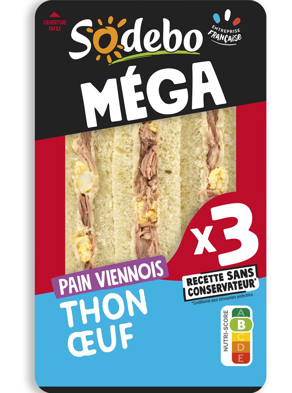 Sodebo - Sandwichs méga au pain viennois moelleux, thon œuf (3)