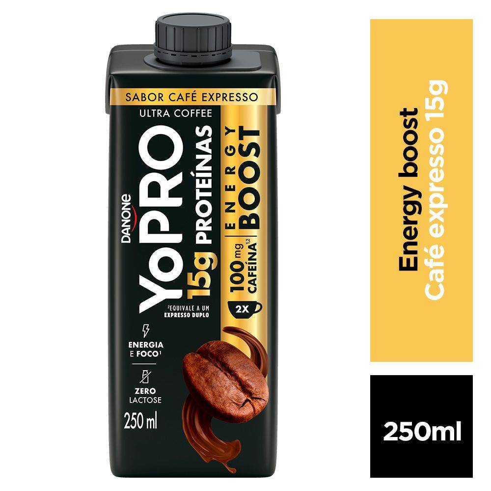 YoPRO · Bebida láctea uht sabor café expresso energy boost (250 ml)