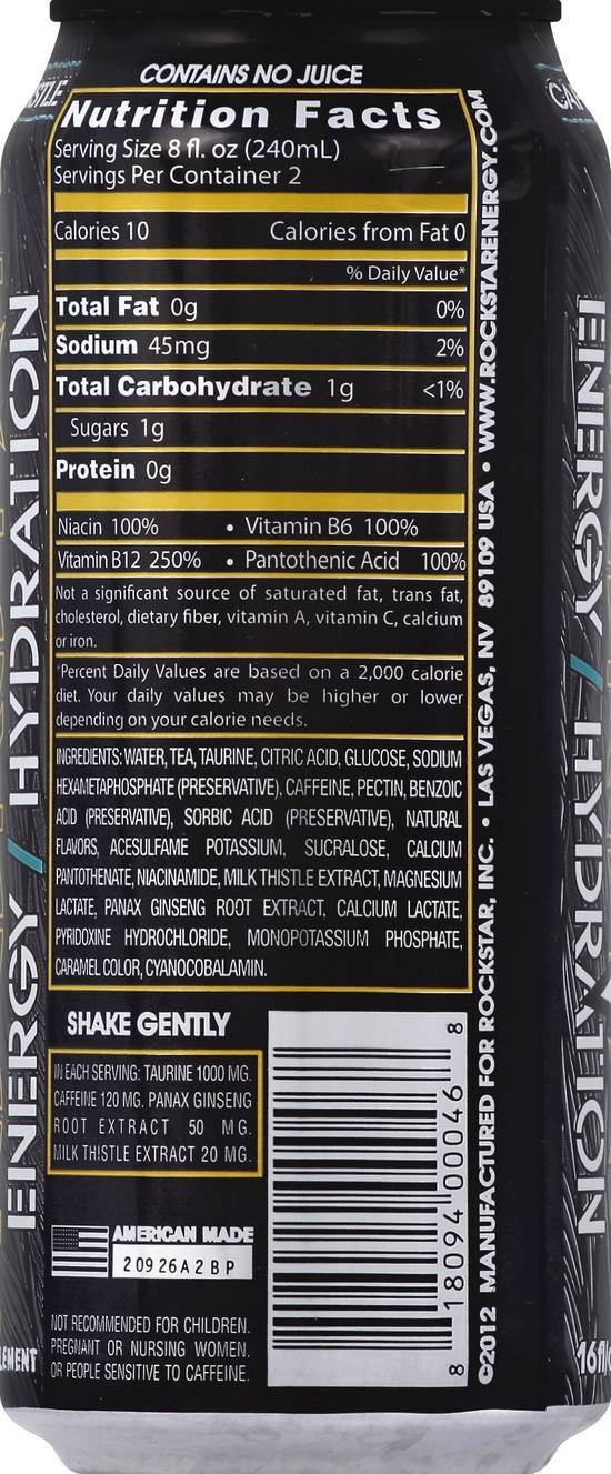 rockstar energy drink nutrition facts