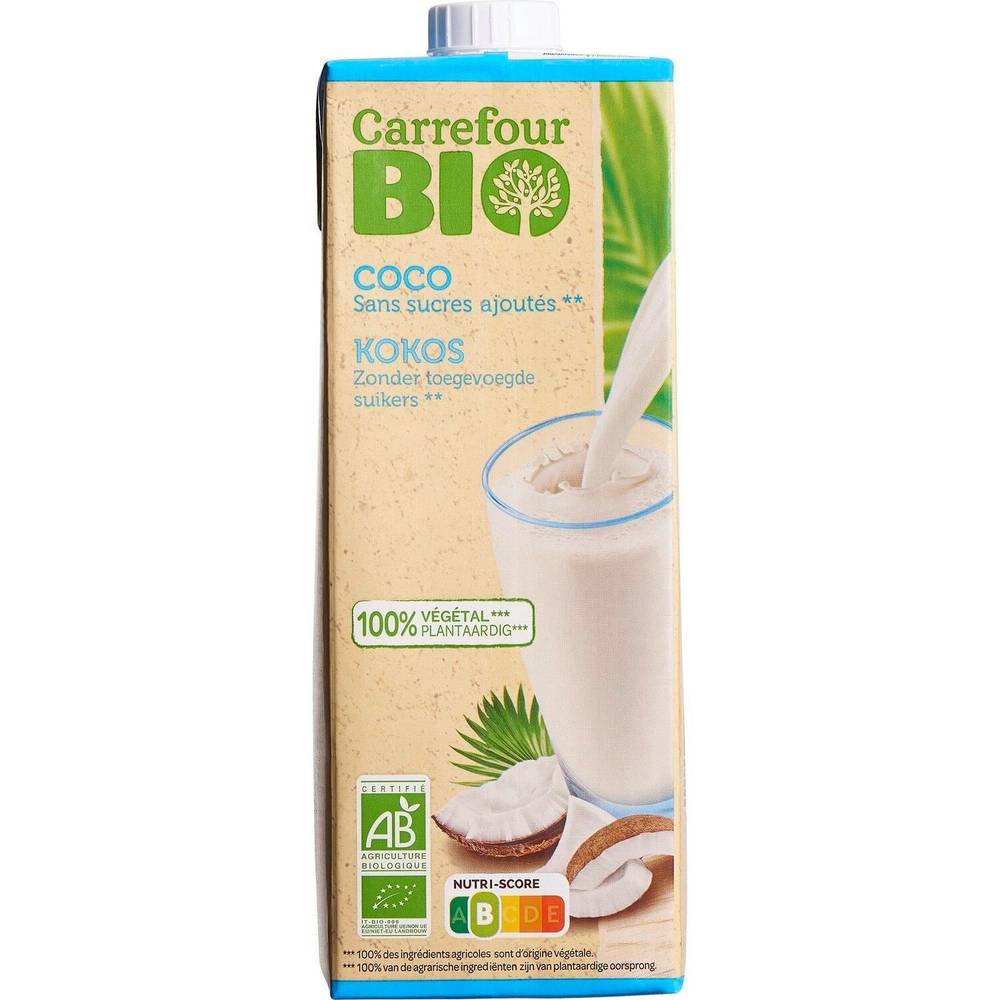 Carrefour Bio - Boisson végétale coco sans sucres ajoutés (1 L)