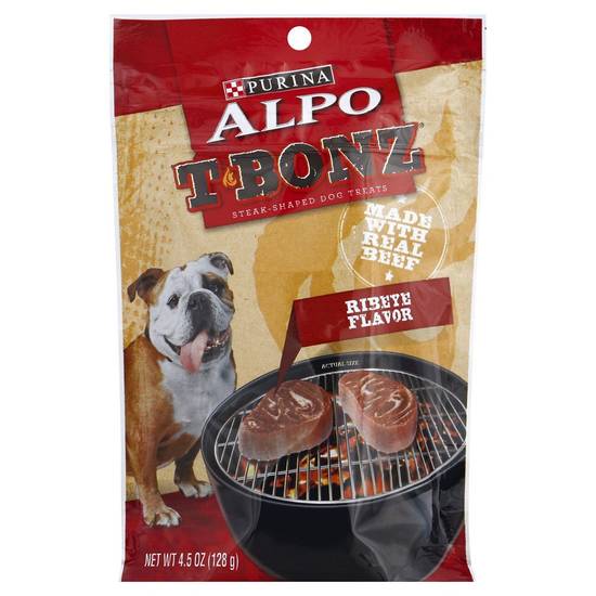 Alpo T-Bonz Steak-Shaped Dog Treats Ribeye Flavor (4.5 oz)