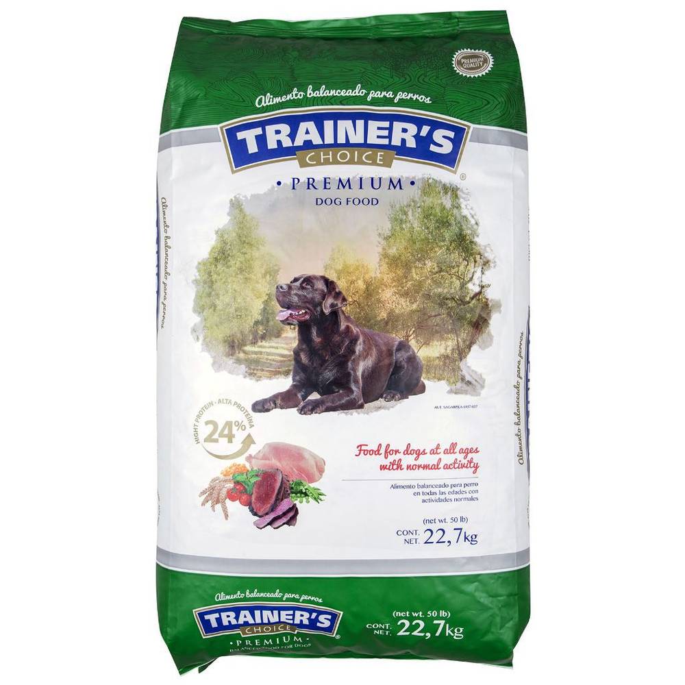 Trainer's choice alimento para perro premium (22.7 kg)