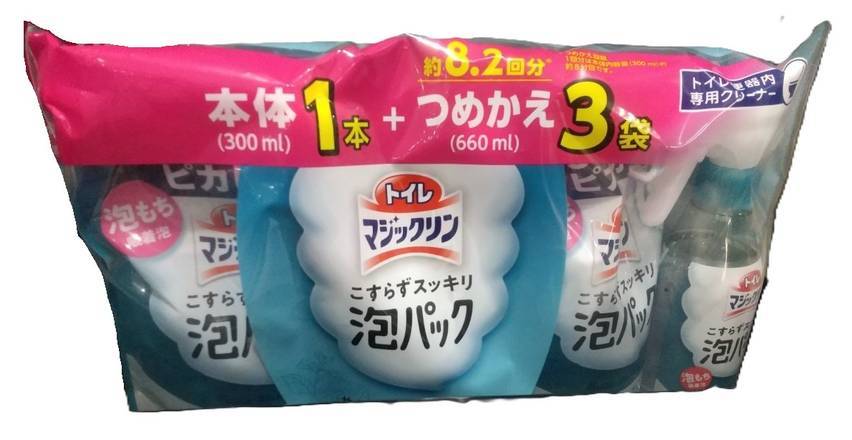 トイレマジックリン泡パック 本体300＋付替660ML X3 サボン &シトラスの香り