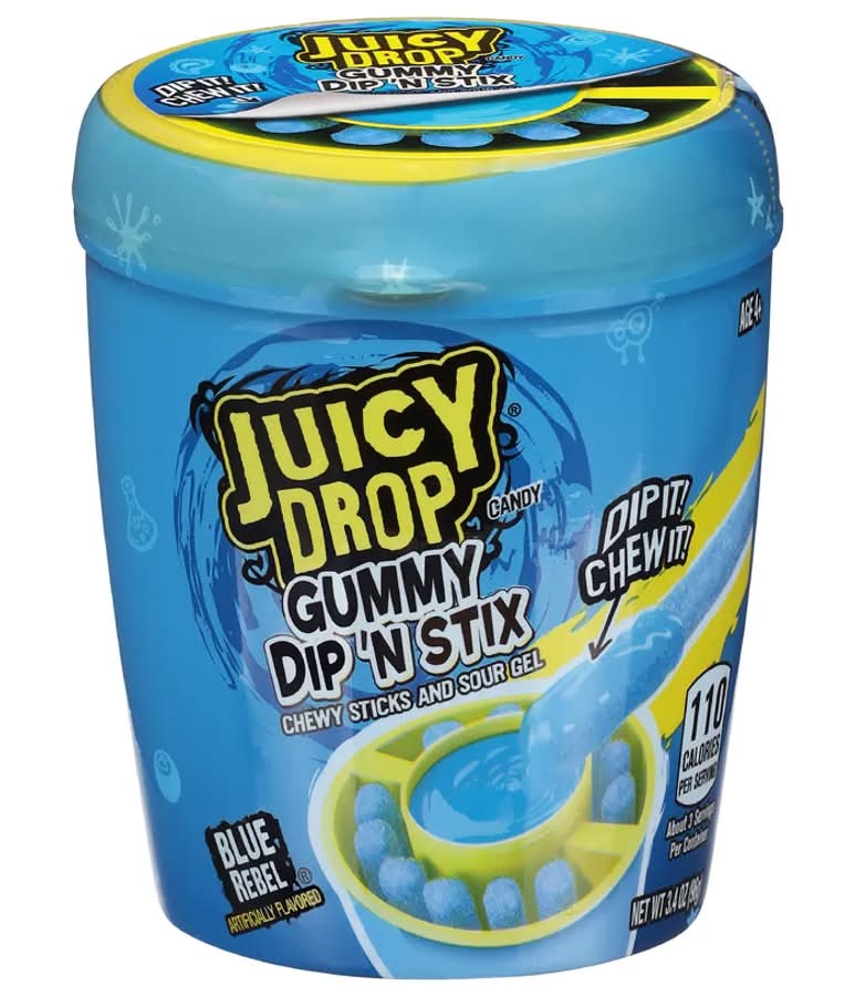 Juicy Drop Gummy Dip 'N Stix Chewy Sticks and Sour Gel