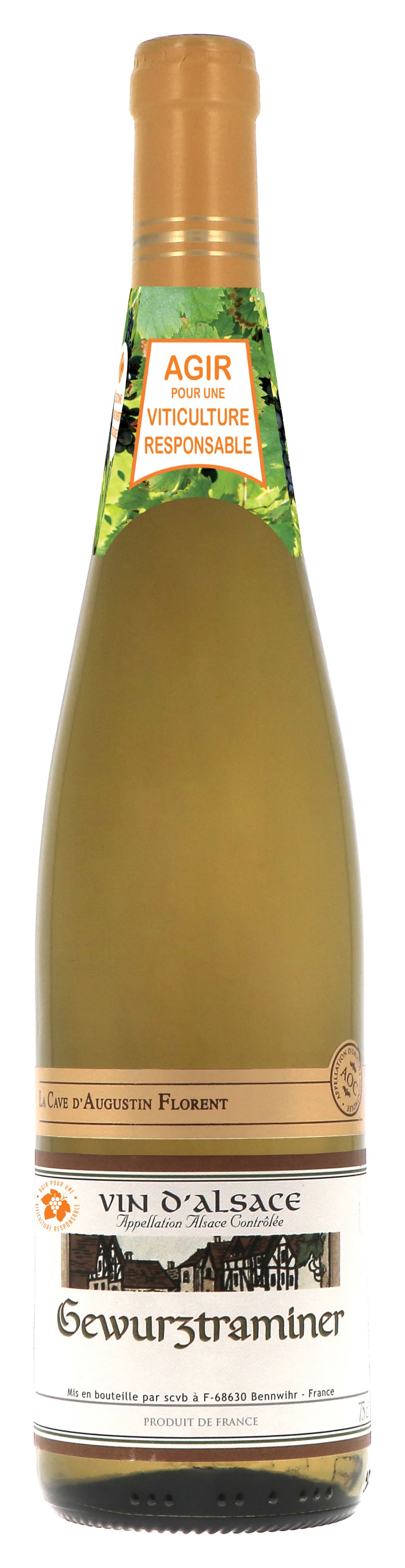 La Cave d'Augustin Florent - Vin blanc d’alsace gewurztraminer aoc (750ml)