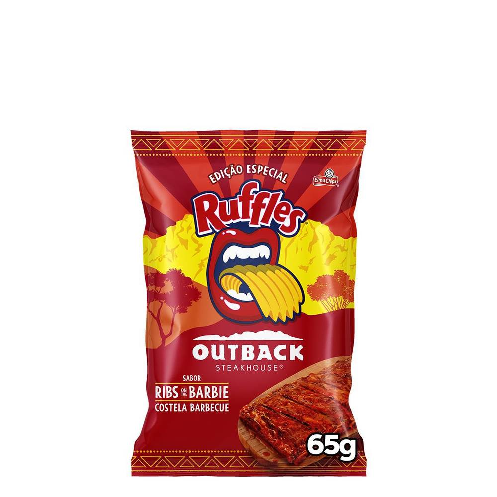 Ruffles · Batata frita ondulada outback sabor ribs on the barbie (65 g)