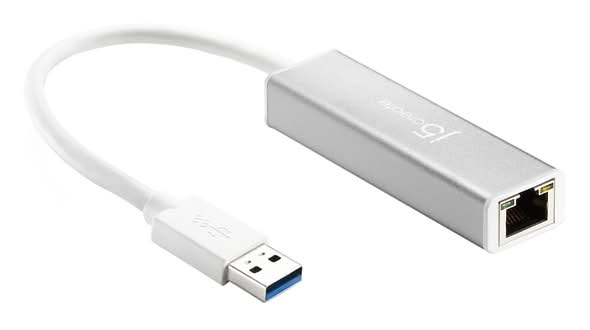 j5create JUE130 Ethernet Adapter, 1"H x 3"W x 0.5"D
